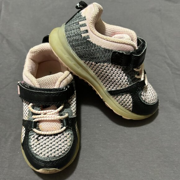 Carter's Other - Carters Girls Pink & Black Velcro Easy On Sneakers Shoes Size 7